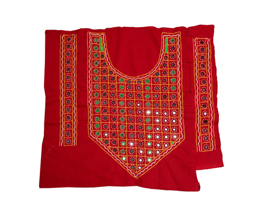 Mirror Work Cotton Hand Embroidered Yoke     -  SKU : SH07502A