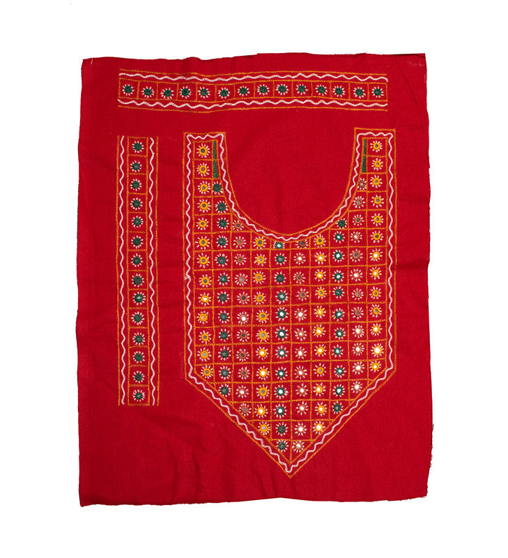 Mirror Work Cotton Hand Embroidered Yoke     -  SKU : SH07502L