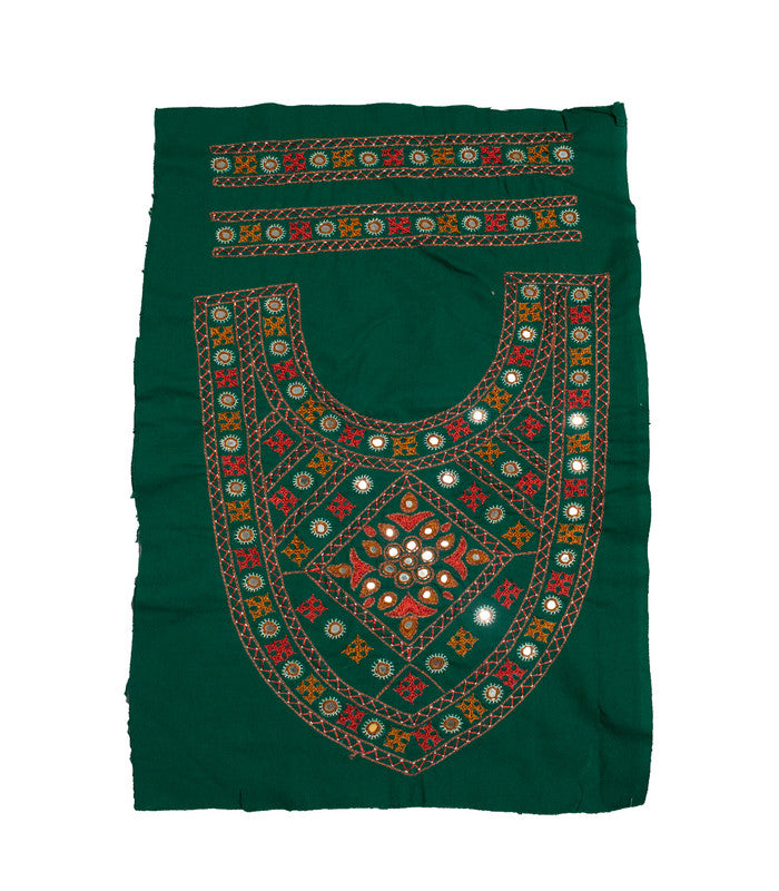 Bavalia Work Cotton Hand Embroidered Fine Mirrorwork Yoke     -  SKU : SH07505E