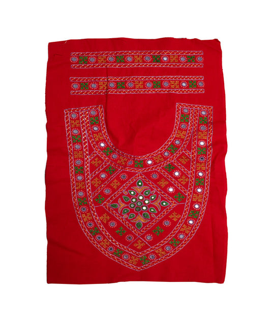 Bavalia Work Cotton Hand Embroidered Fine Mirrorwork Yoke     -  SKU : SH07505A