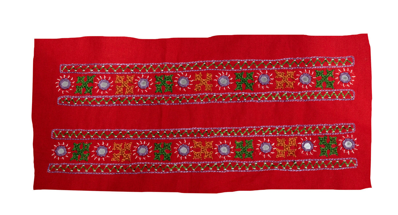 Bavalia Work Cotton Hand Embroidered Fine Mirrorwork Yoke     -  SKU : SH07505A