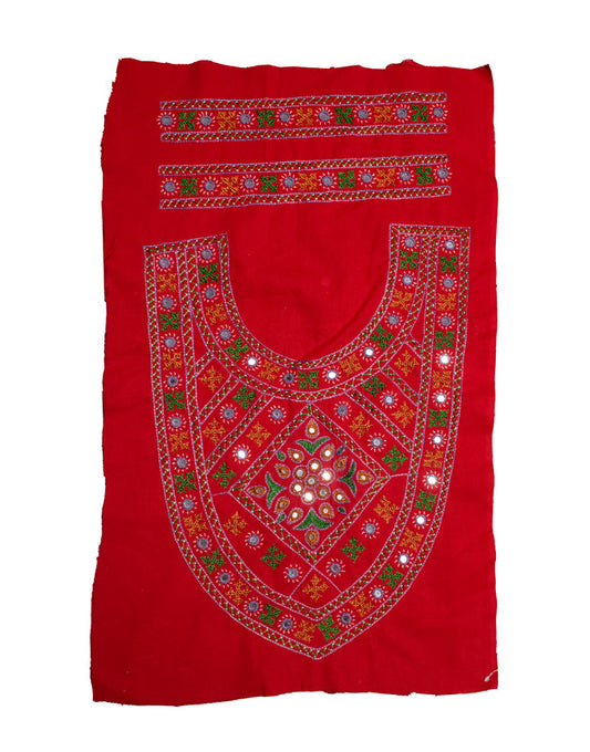 Bavalia Work Cotton Hand Embroidered Fine Mirrorwork Yoke     -  SKU : SH07505B