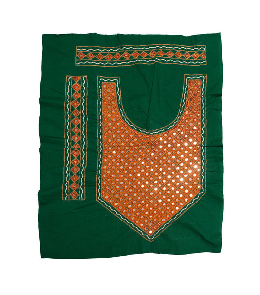 Chhabli Mirror Work Cotton Hand Embroidered Yoke     -  SKU : SH07503F