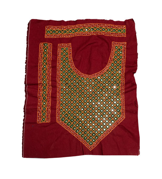 Chhabli Mirror Work Cotton Hand Embroidered Yoke     -  SKU : SH07503A