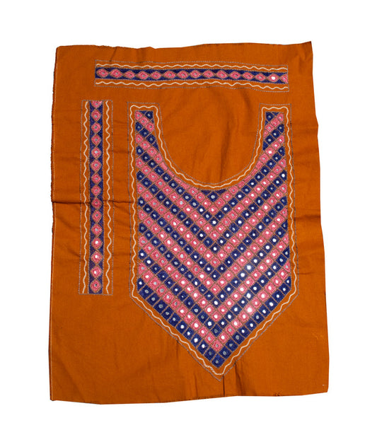 Chhabli Mirror Work Cotton Hand Embroidered Yoke     -  SKU : SH07503E