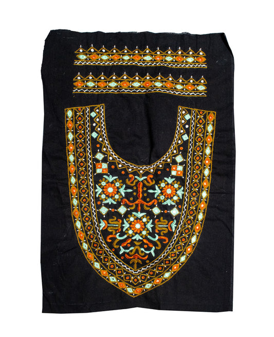 Pakko Work Cotton Hand Embroidered Fine Mirrorwork Yoke     -  SKU : SH07504A