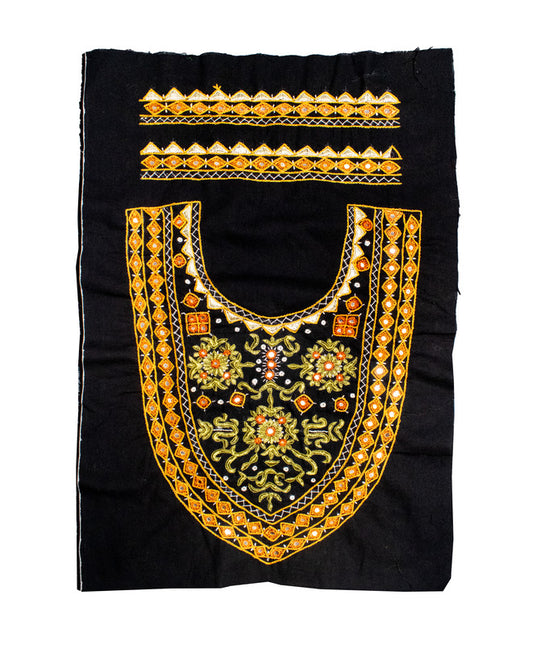 Pakko Work Cotton Hand Embroidered Fine Mirrorwork Yoke     -  SKU : SH07504C