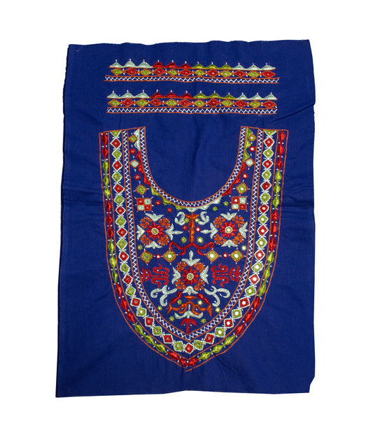 Pakko Work Cotton Hand Embroidered Fine Mirrorwork Yoke     -  SKU : SH07504E