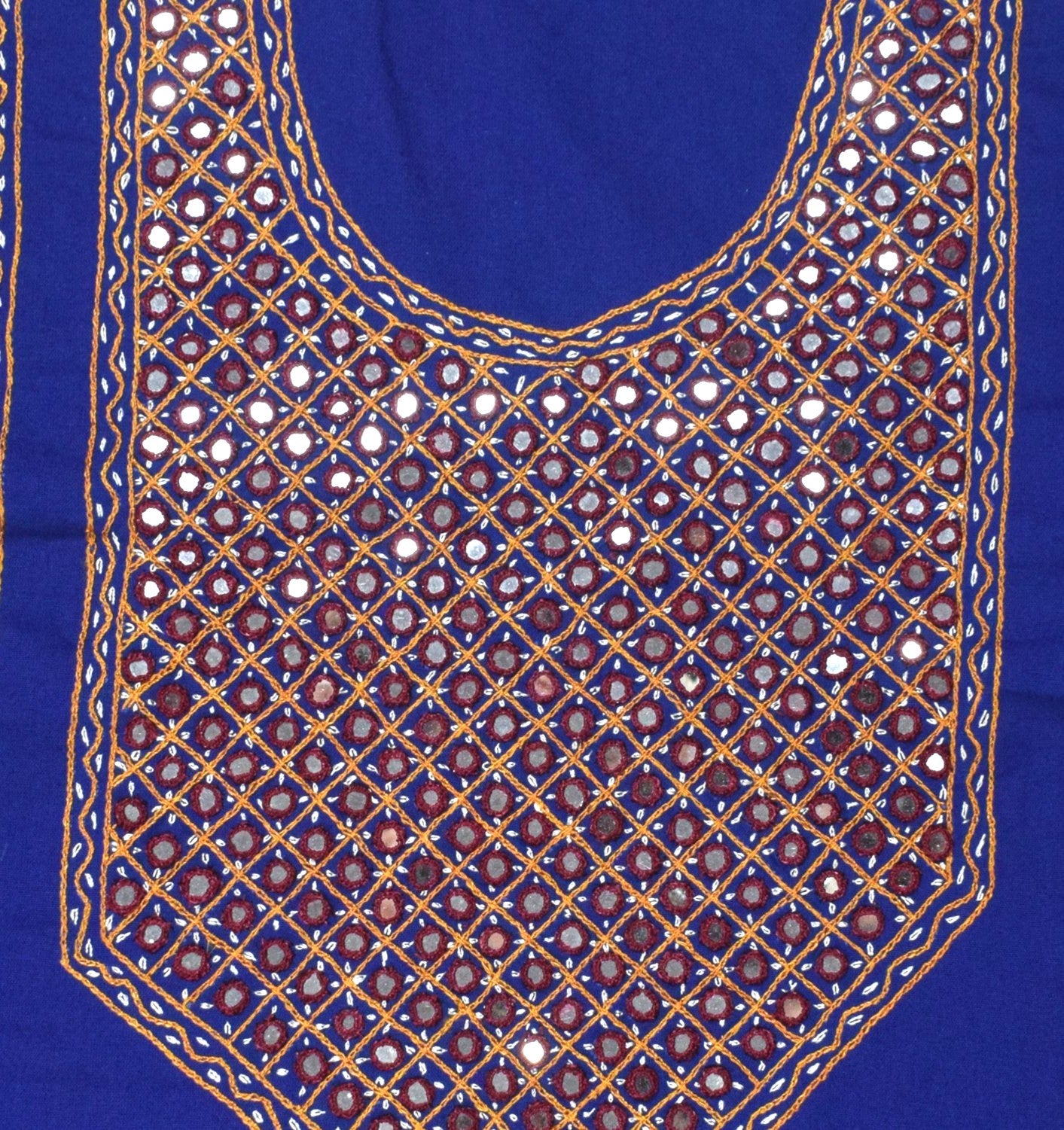 Mirror Work Cotton Hand Embroidered Yoke  - 42 cms Length    -  SKU : SH12901A