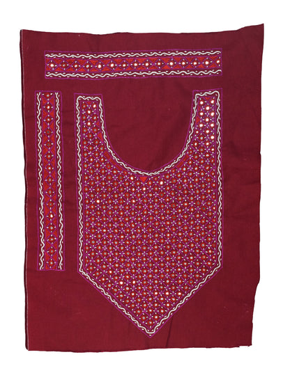 Mirror Work Cotton Hand Embroidered Yoke  - 42 cms Length    -  SKU : SH12901B