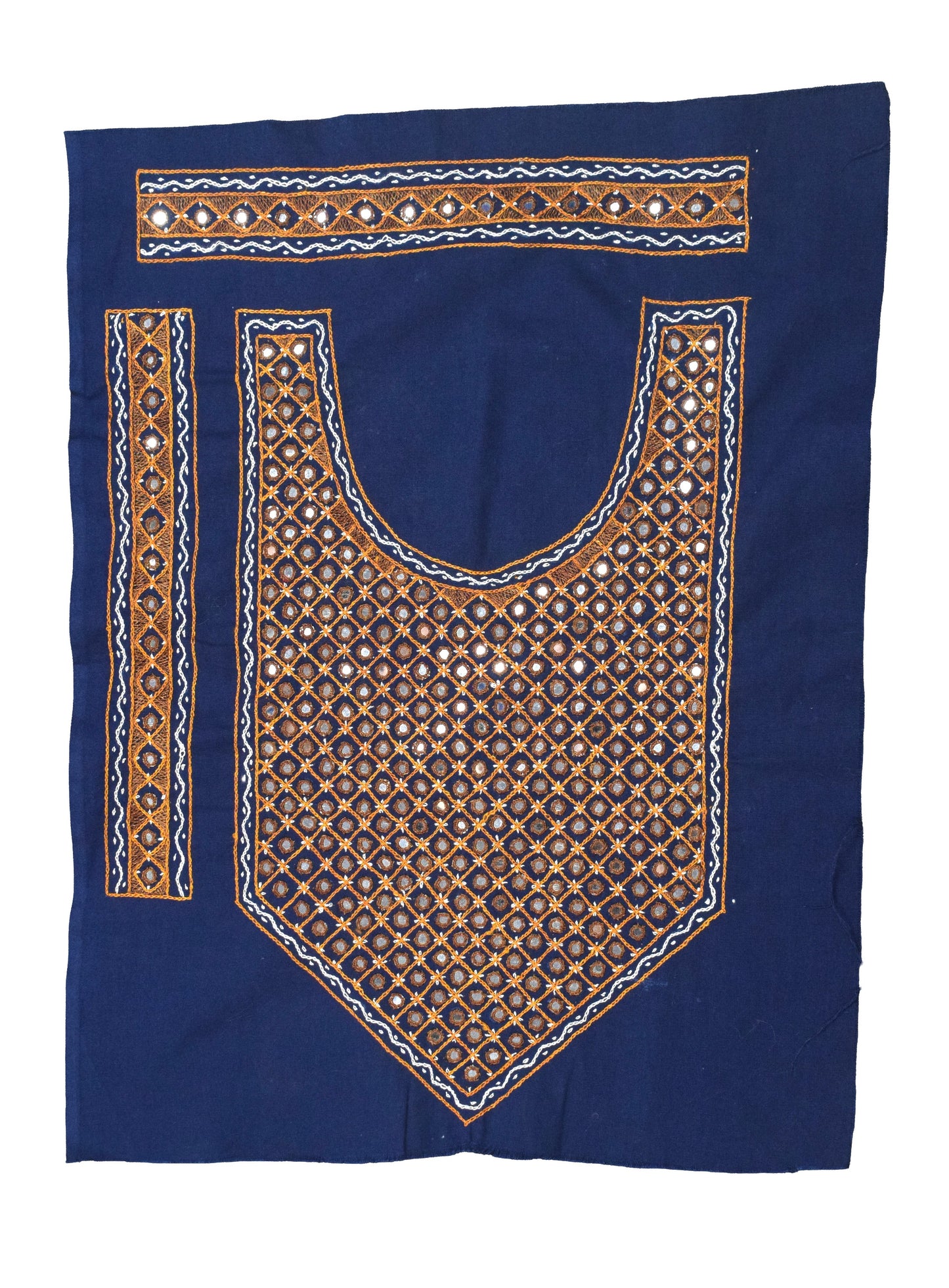 Mirror Work Cotton Hand Embroidered Yoke  - 42 cms Length    -  SKU : SH12901C