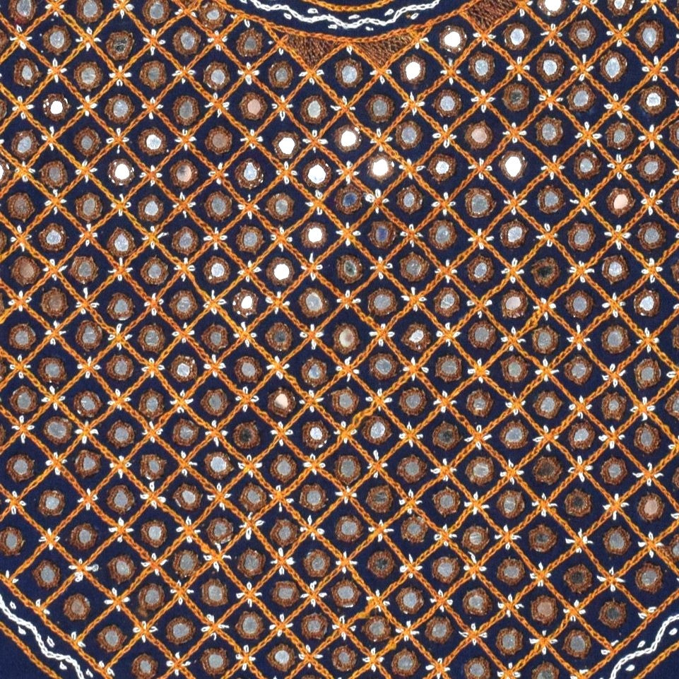 Mirror Work Cotton Hand Embroidered Yoke  - 42 cms Length    -  SKU : SH12901C
