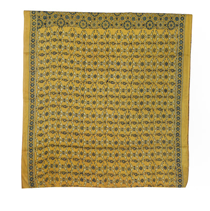 Ajrakh Modal Silk Natural Dye Hand Block Print Saree with Blouse Piece - 5.5 Mtr Length   -  SKU : AI1880AW