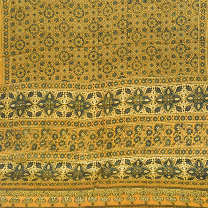 Ajrakh Modal Silk Natural Dye Hand Block Print Saree with Blouse Piece - 5.5 Mtr Length   -  SKU : AI1880AW