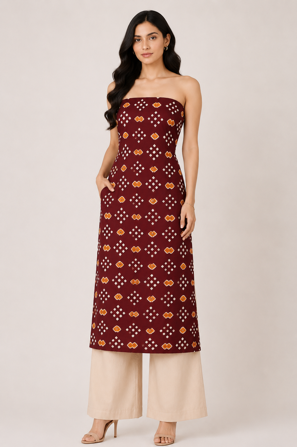 Bandhej [ Tie-Dye] Modal Silk Multi (Bandhej - Tie Dye) Unstitched Kurta Fabric  Mtr Length  2.5 Mtr  Length  -  SKU : 0091-MRYE