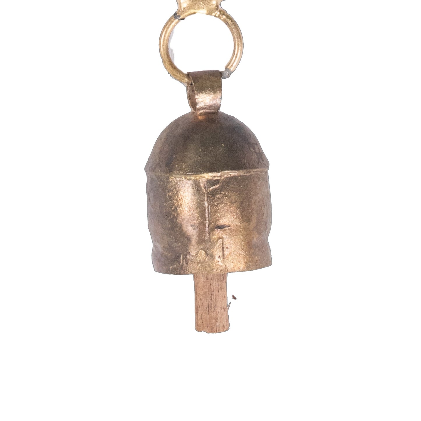 Hand Made Metal Bells Wrought Iron Copper-Zinc Coated Home Décor Chimes Cow Bell Leather Craft Belts - Badam Bell - Medium - 1 Bell - 13 cms Length    -  SKU : BEL-0127