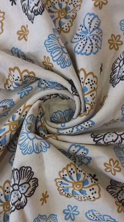 Ajrakh Cotton Natural Dye Hand Block Print Fabric    -  SKU: ID19A03L