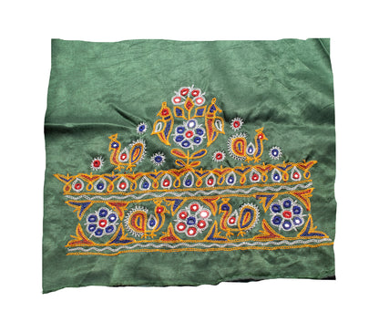 Ahir Work Mashru Silk Hand Embroidered Blouse - Unstitched   - 120 cms Length  -  SKU: RD11601F