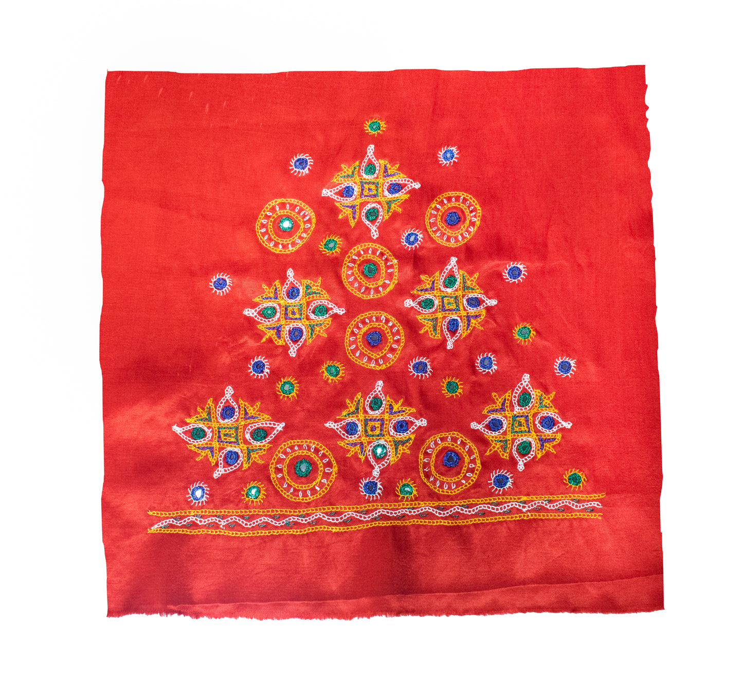 Ahir Work Mashru Silk Hand Embroidered Blouse - Unstitched   - 120 cms Length  -  SKU: RD26902A