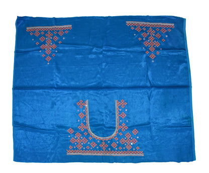 Mutva Work Mashru Silk Hand Embroidery Blouse - Unstitched   - 120 cms Length  -  SKU: RD19304A