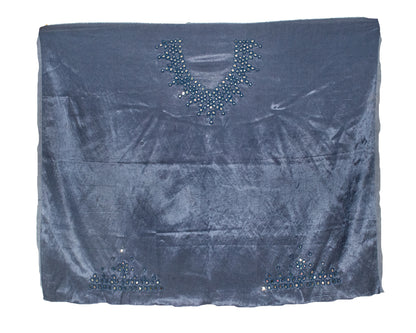Cut Mirror Work Mashru Silk Hand Embroidered Blouse - Unstitched   - 1 Mtr Length  -  SKU: RD23202A
