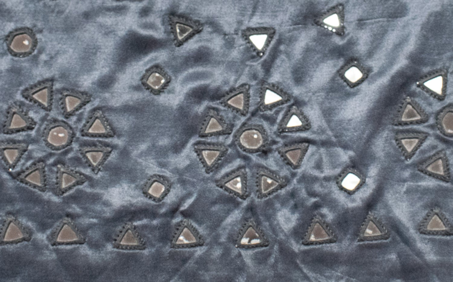 Mirror Work Mashru Silk Hand Embroidered Blouse - Unstitched   - 1.2 Mtr Length  -  SKU: EK18A01J