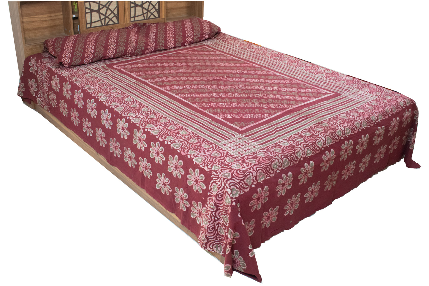Wax Batik Cotton Hand Printed Bedsheet - Double    -  SKU: AA06C01D