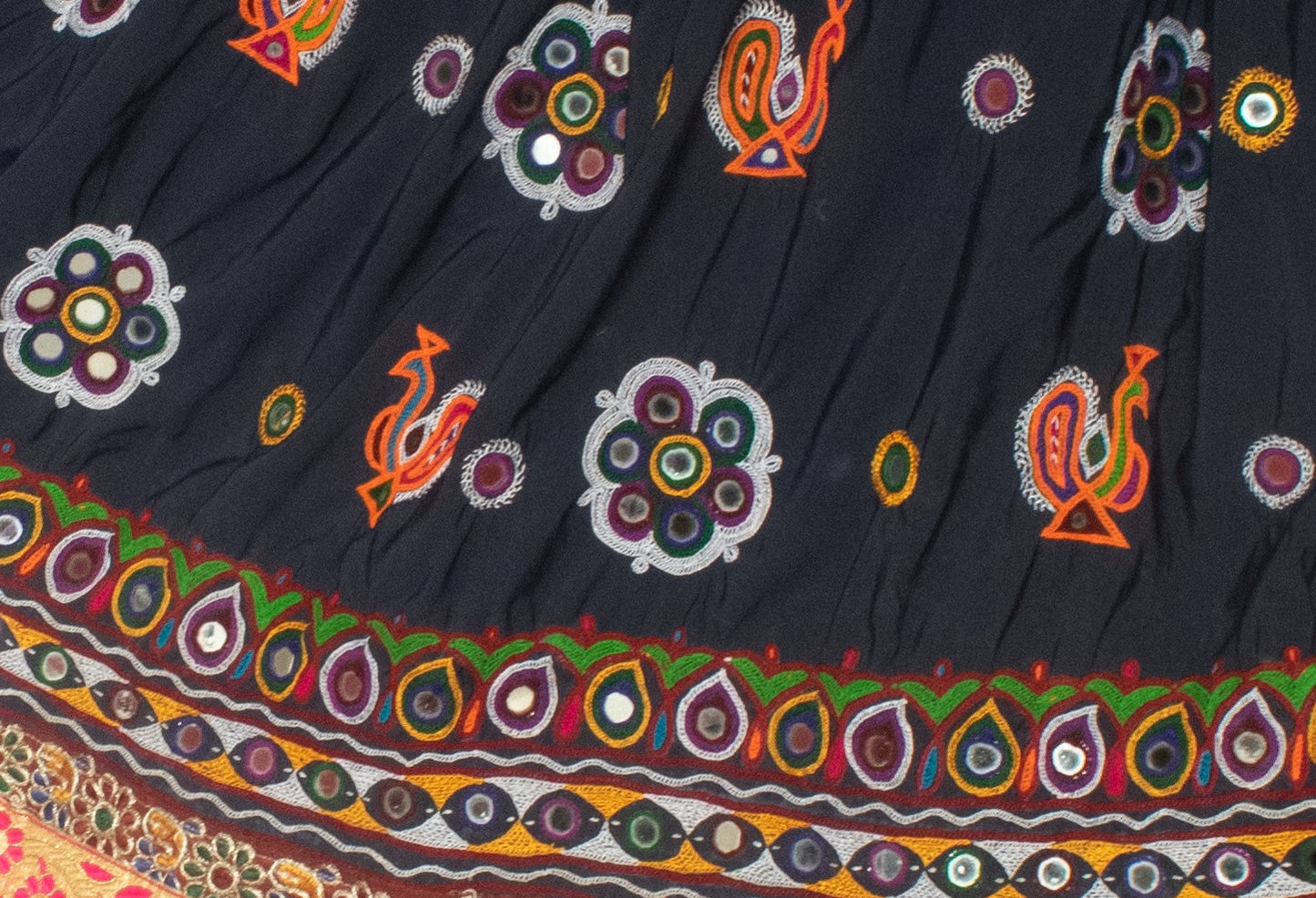 Ahir Work Cotton Fine Mirror and Threadwork Embroidery Chaniya Choli    -  SKU: BJ16101D