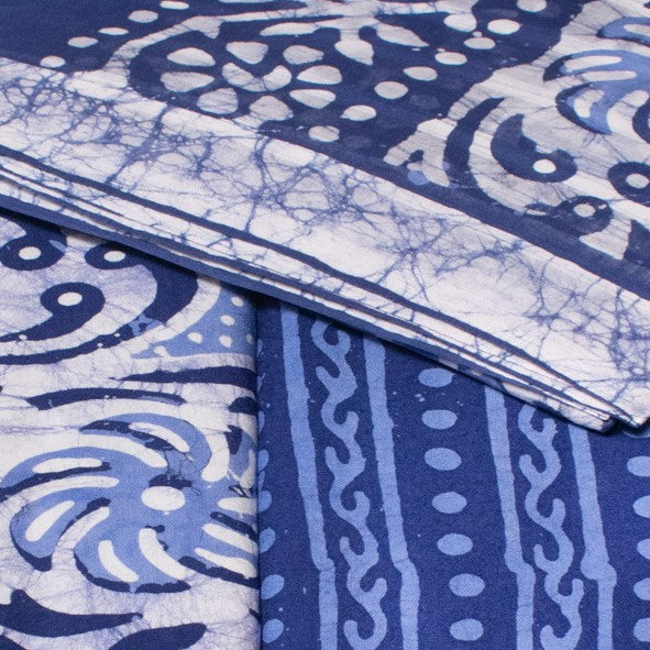 Wax Batik Rayon Full Printed Hand Block Print Dress Material  with 36 Inch wide Dupatta   -  SKU: AA28901N