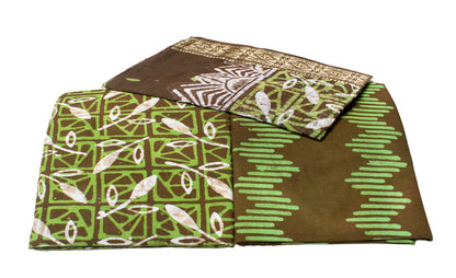 Wax Batik Rayon Full Printed Hand Block Print Dress Material  with 36 Inch wide Dupatta   -  SKU: AA28901G
