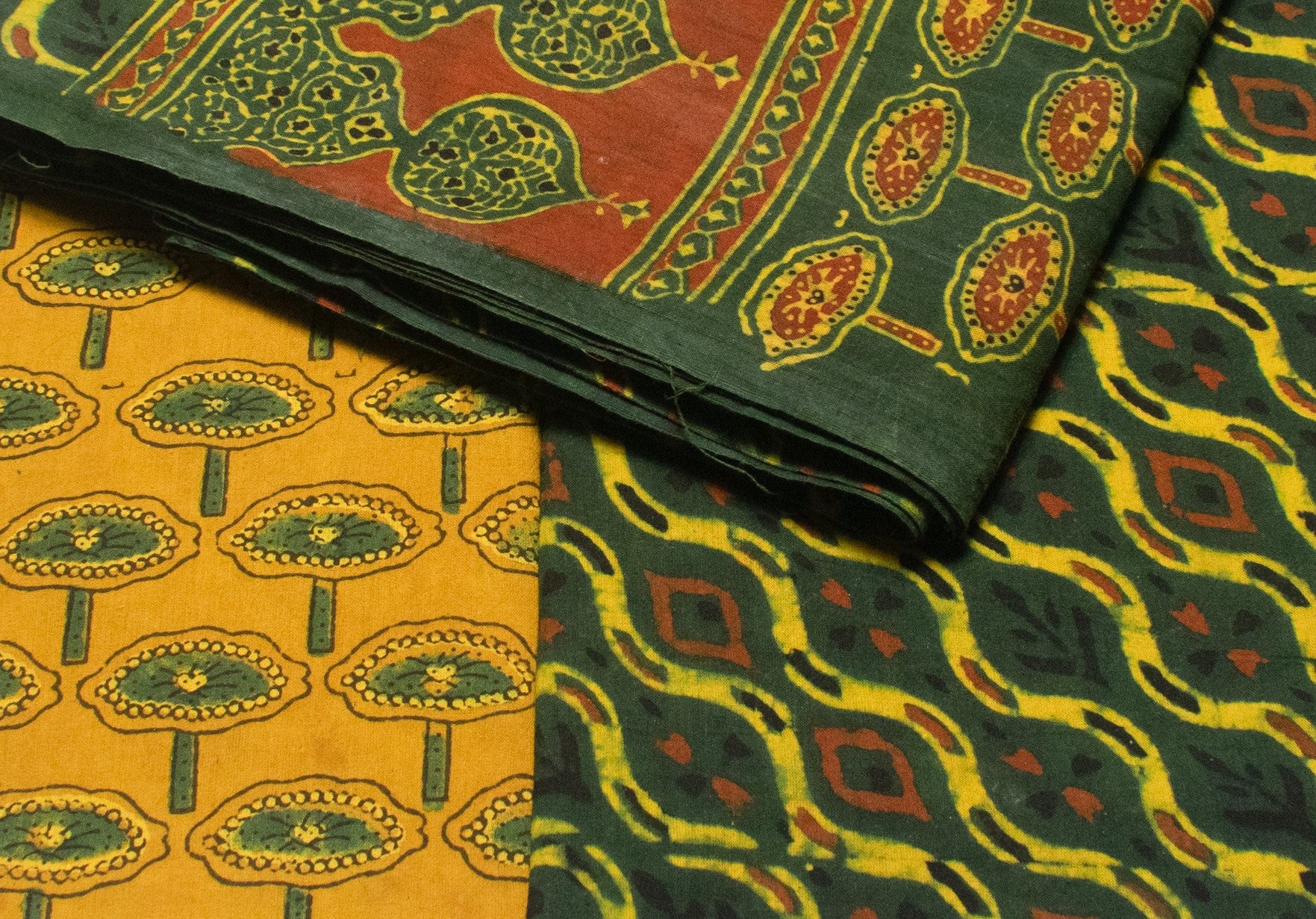 Ajarakh Hand block Print Modal Silk Suit Piece Set - Rtefacts