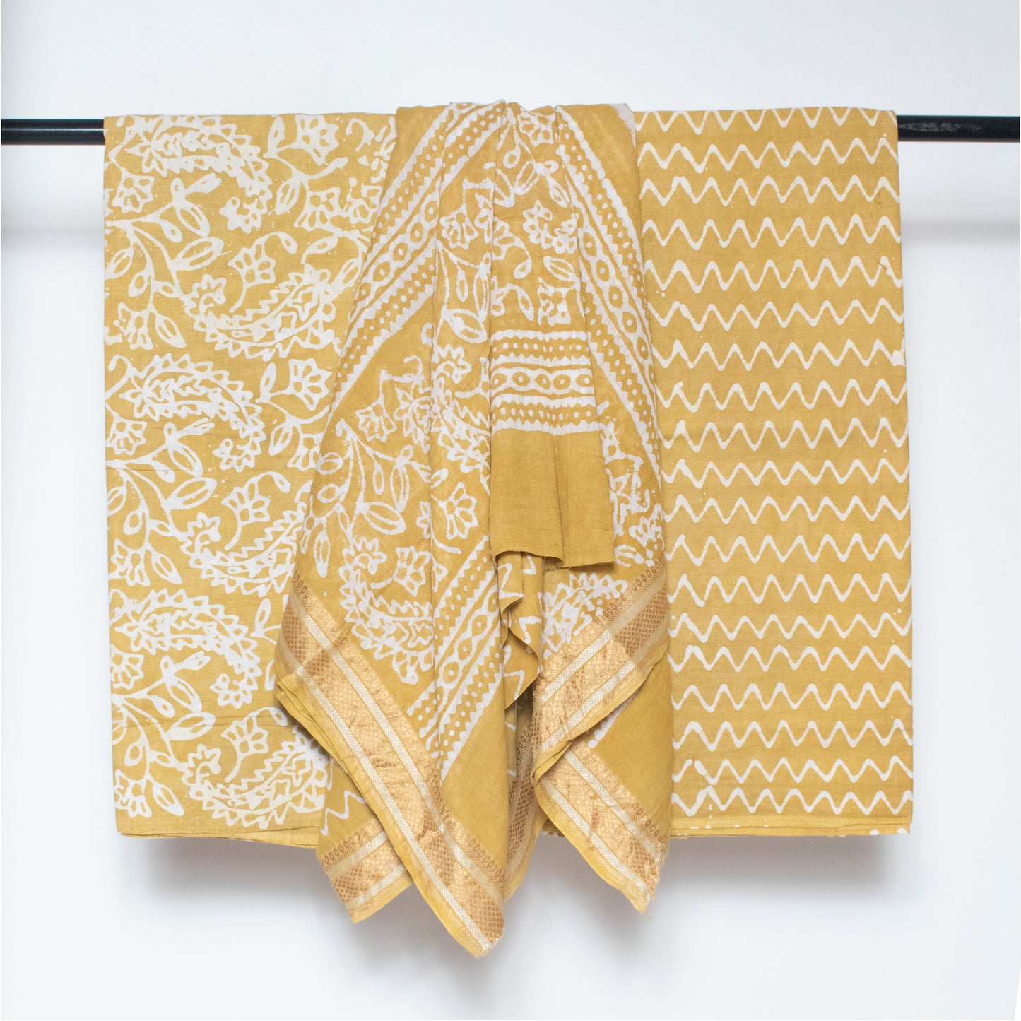 Wax Batik Cotton Hand Printed Dress Material    -  SKU: AA16802F