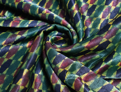 Ajrakh Mashru Silk Natural Dye Hand Block Print Fabric    -  SKU: HM05301I