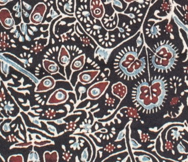 Ajrakh Modal Silk Natural Dye Hand Block Print Fabric    -  SKU: ID17B01A