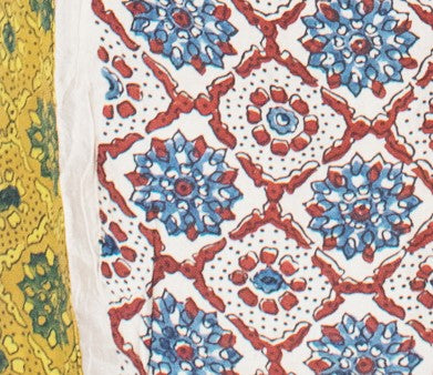 Ajrakh Modal Silk Natural Dye Hand Block Print Fabric    -  SKU: HM05301O