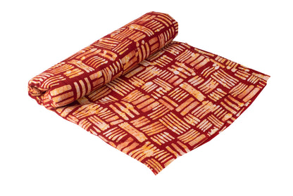 Wax Batik Rayon Hand Block Print Fabric    -  SKU: AA26601B