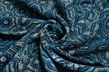 Ajrakh Kala Cotton Natural Dye Hand Block Print Fabric    -  SKU: MS273016
