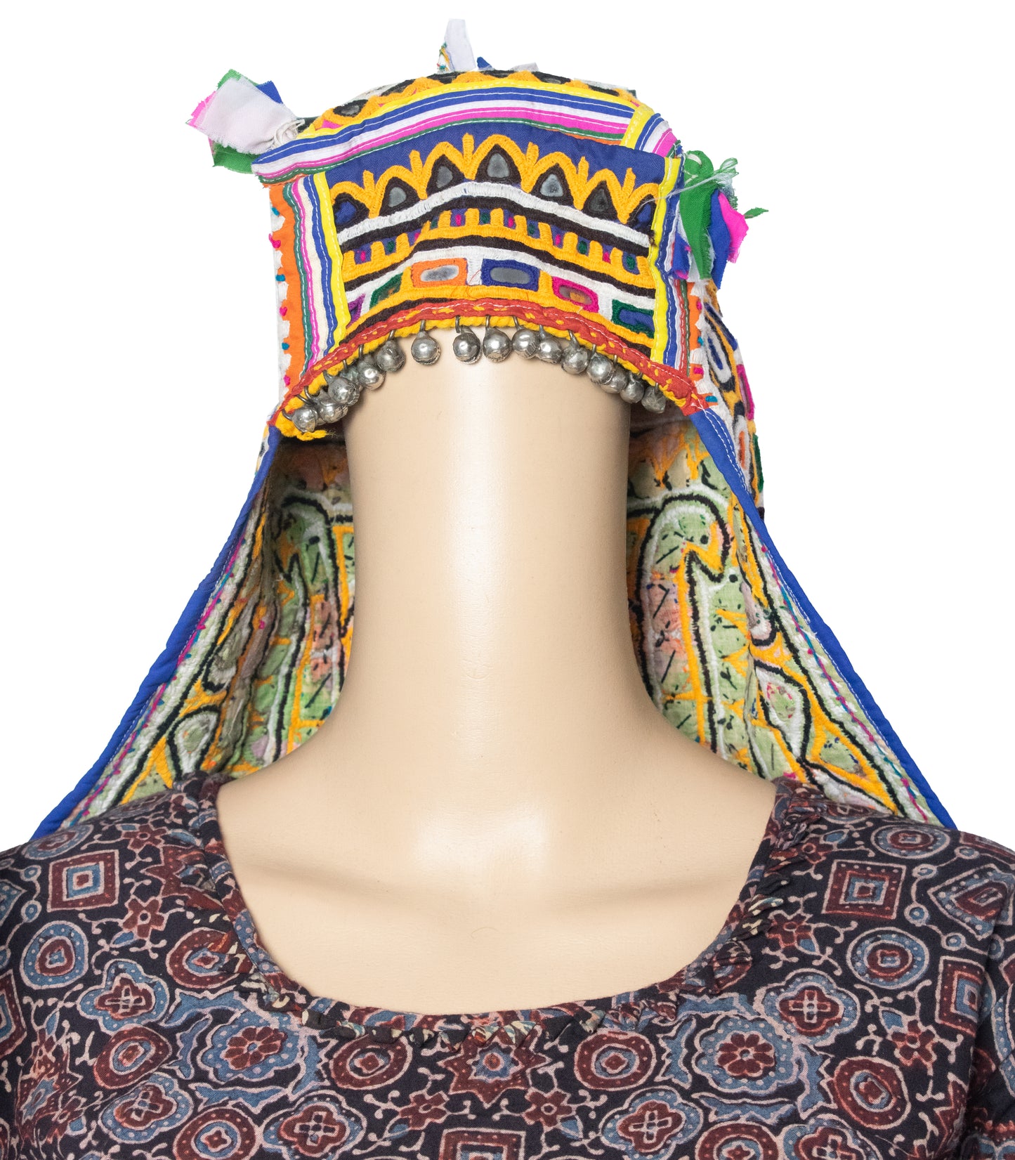 Rhombus Cotton Fine Mirror and Threadwork Embroidery Hat    -  SKU: SD10710A