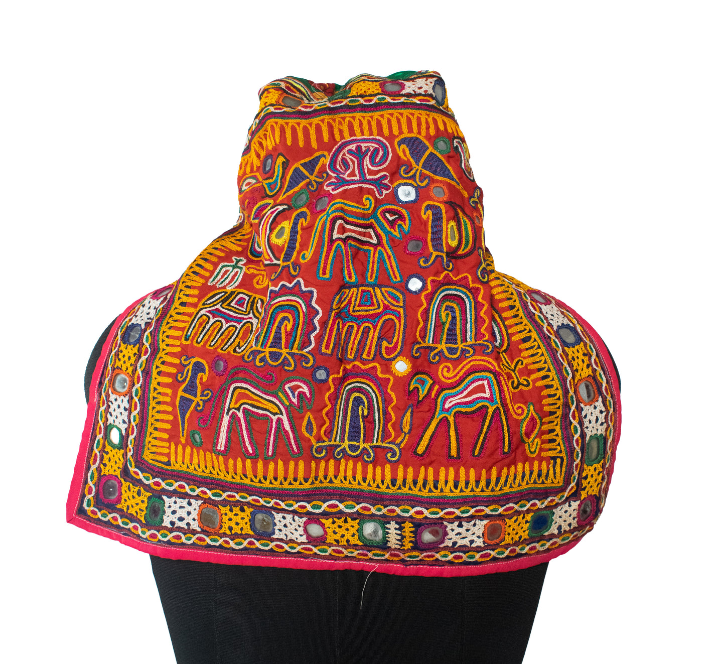 Mochi Work Cotton Fine Mirror and Threadwork Embroidery Hat    -  SKU: GG16925A