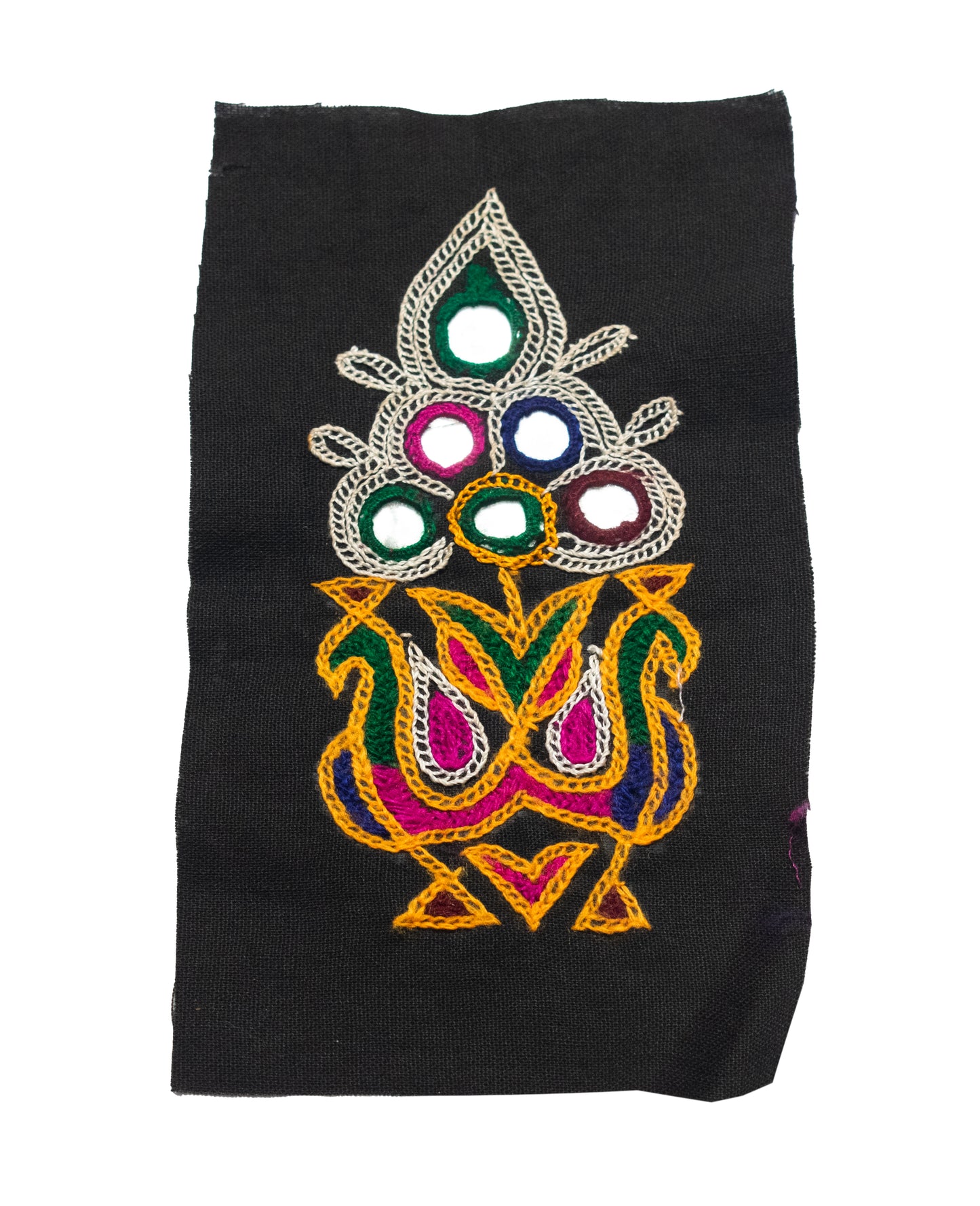 Ahir Work Embroidery Cotton Peacock Design Patch Handwork Patch