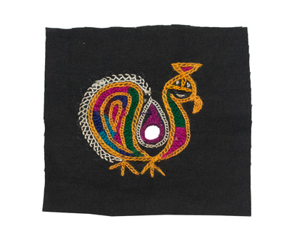 Ahir Work cotton Small Peacock patch Handwork Patch    -  SKU: 0060