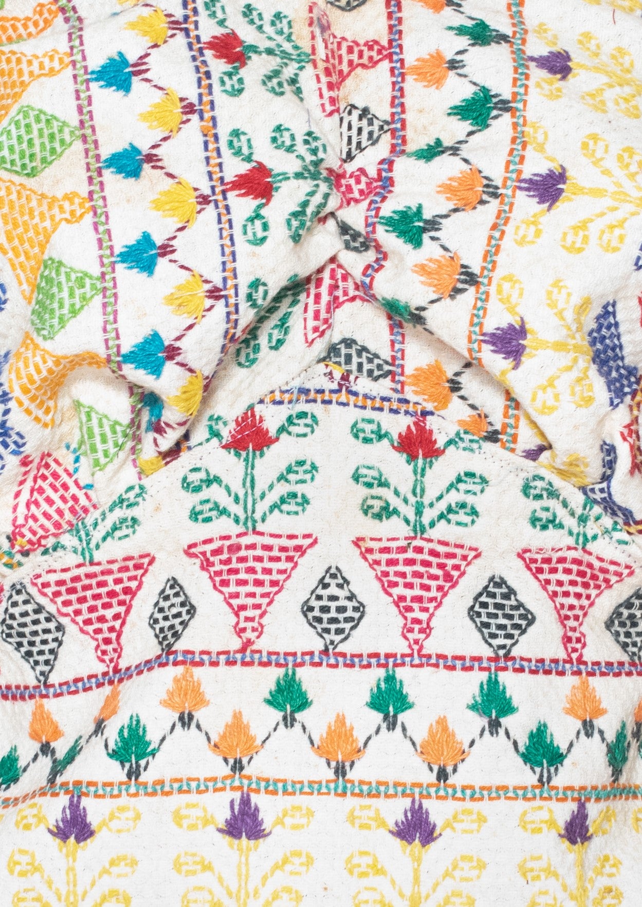 Dhebariya Rabari Work Cotton Fine Threadwork Hand Embroidery Kajari    -  SKU: SD28503A