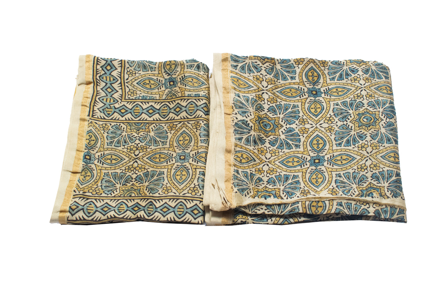 Ajrakh Chanderi Silk Natural Dye Hand Block Print Kurta-Dupatta (Two Piece Set)   - 2.5  Mt Top  -  SKU: ID13302I