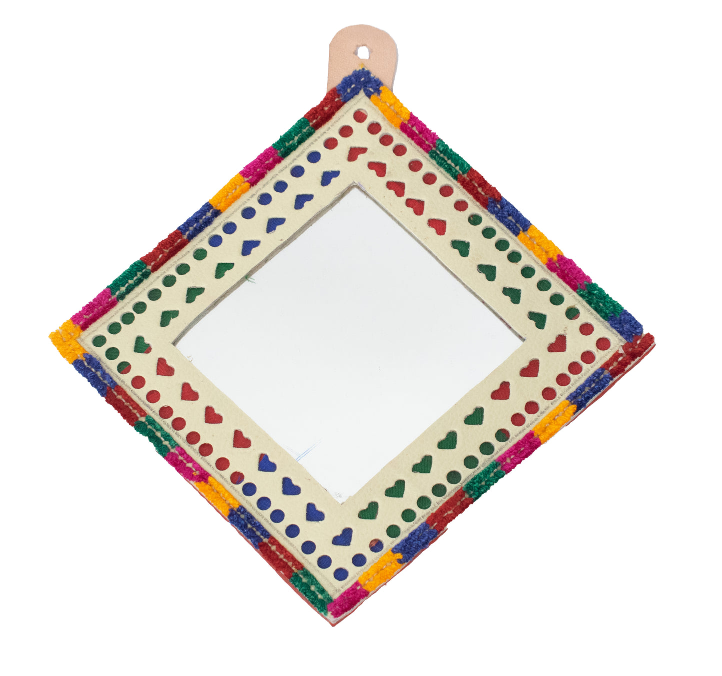 Rhombus Small Mirror Leather Craft    -  SKU: 0015