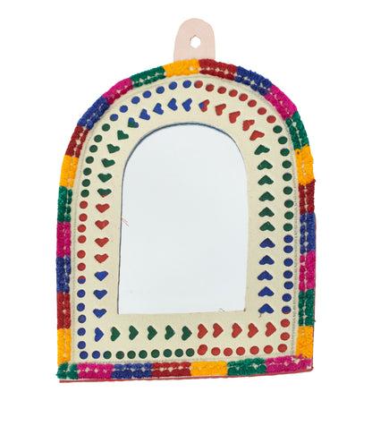Bell Shaped Small Mirror Leather Craft    -  SKU: 0021