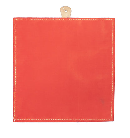 Leather Craft Punch Work Rexine Mirror  Very Small  - Rectangle within Rectangle  -  SKU: 0001