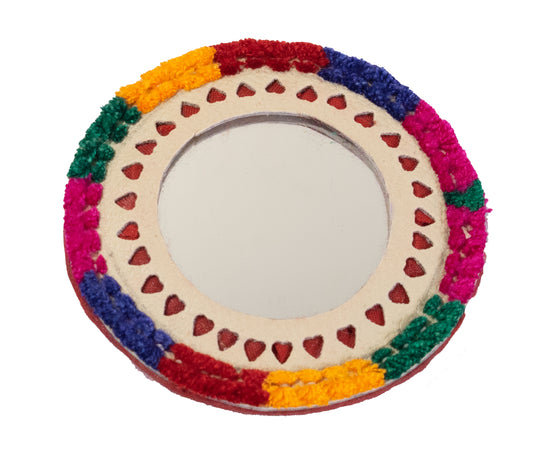 Leather Craft Punch Work Decorative Handmade Mirror
