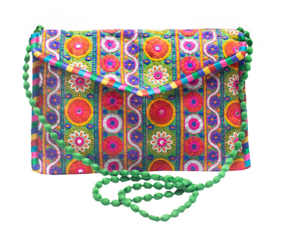 Machine Embroidery Cotton Sling Purse    -  SKU: JA31702E