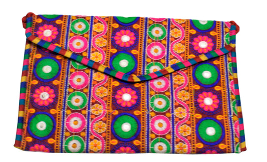 Machine Embroidery Cotton Sling Purse    -  SKU: JA31702C