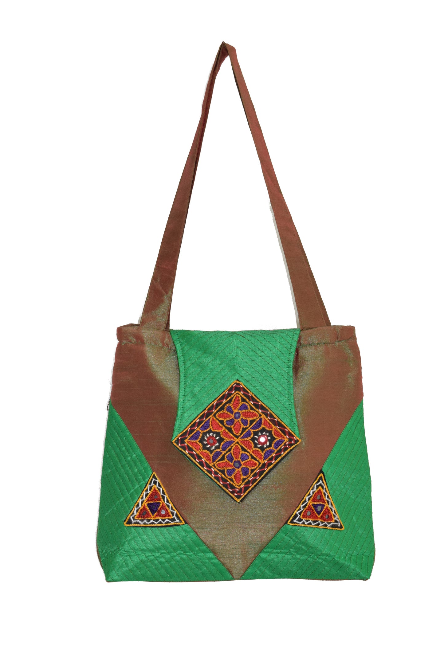 Big Flapper Bag with Kutchhi Patch work front face